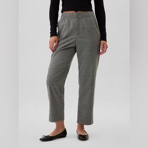 Gap Mid Rise Easy Straight-Leg Pants - Black Plaid - Size M